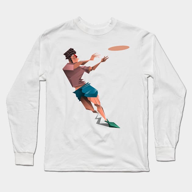 Rugby Player Long Sleeve T-Shirt by Emre Karacan